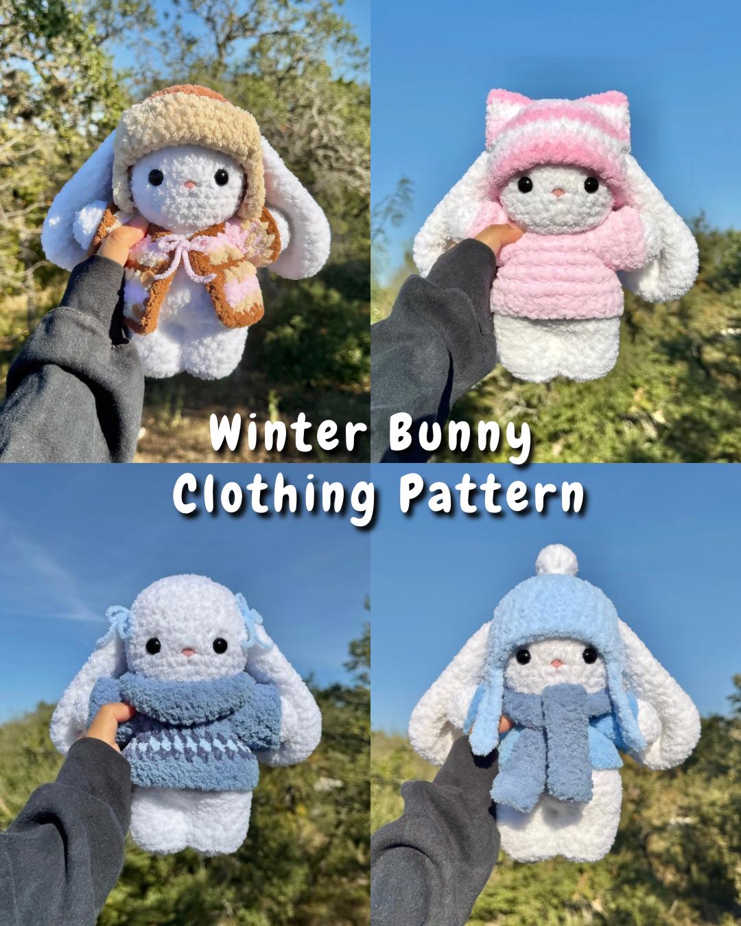 Winter Bunny With 8 Removable Clothing Pieces
