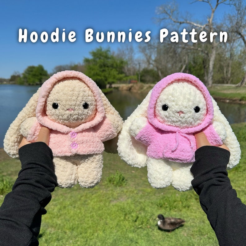 2 in 1 Hoodie Bunnies Crochet Pattern 画像 1