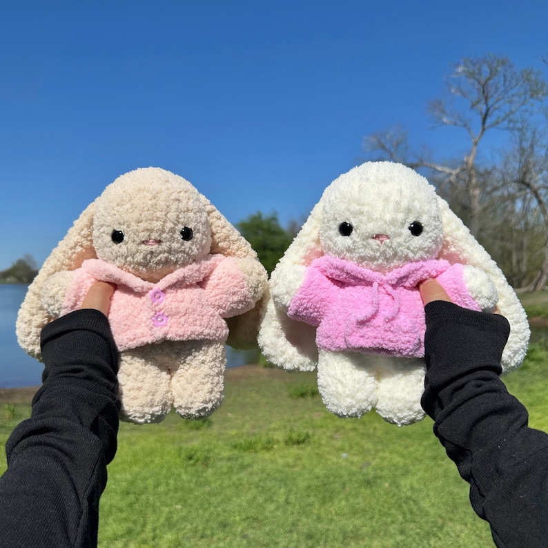 2 in 1 Hoodie Bunnies Crochet Pattern image 2