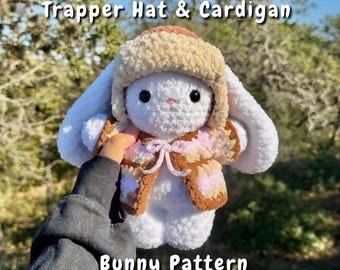 Trapper Hat & Cardigan Bunny Crochet Pattern