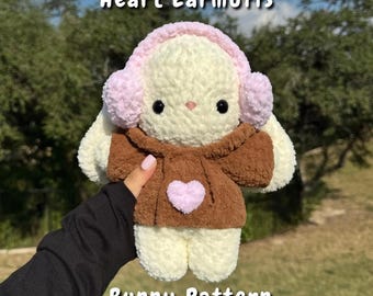 Heart Earmuffs Bunny Crochet Pattern