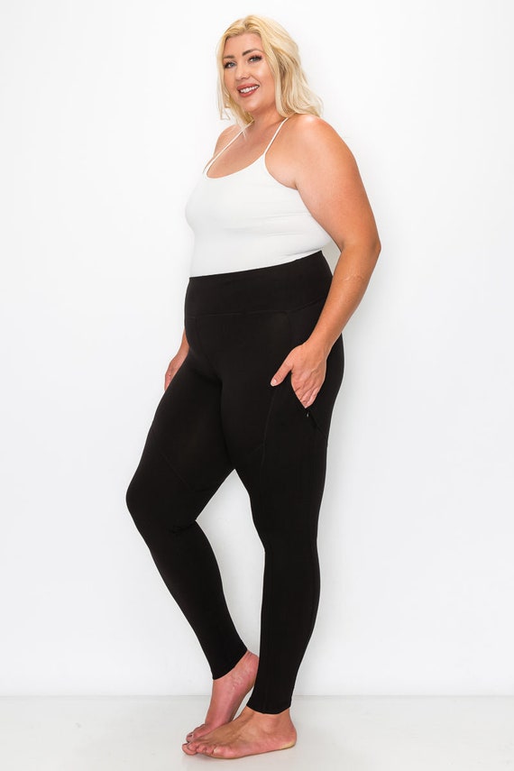 Yoga Plus Size Pants W/ Inner and Side Zipper Pockets CYP1031PX 