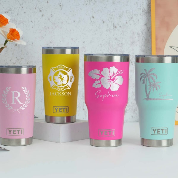 Vaso Yeti grabado, vaso Yeti personalizado, vaso Yeti personalizado, Yeti rosa, Yeti personalizado, Yeti grabado a láser, vaso térmico