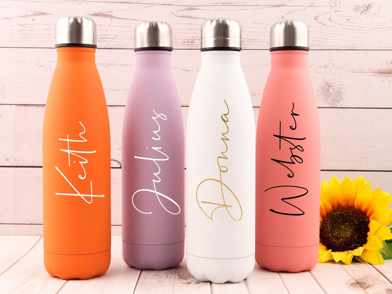 Botella de agua personalizada, botella personalizada, regalo personalizado de botella personalizada, regalo de dama de honor de vaso personalizado, propuesta de dama de honor imagen 1