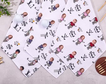 Personalized Golf Towel with Baby Photo,Custom Photo Golf Towel,Waffle Golf Towel for Golf Bag,Gifts for Dad,Christmas Gifts for Men