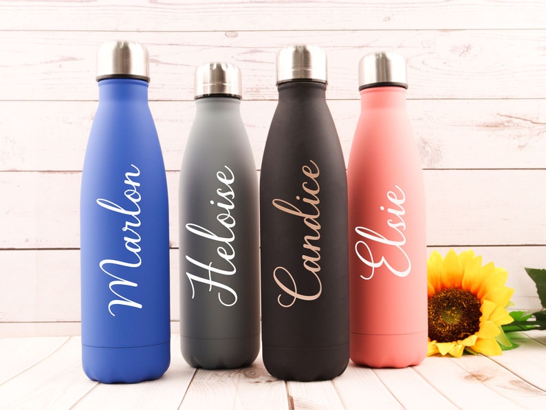 Botella de agua personalizada, botella personalizada, regalo personalizado de botella personalizada, regalo de dama de honor de vaso personalizado, propuesta de dama de honor imagen 3