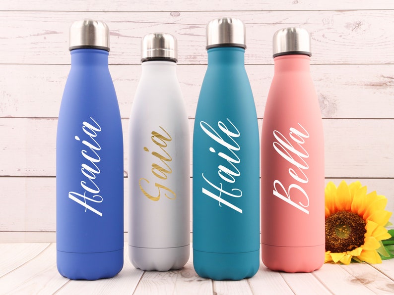 Botella de agua personalizada, botella personalizada, regalo personalizado de botella personalizada, regalo de dama de honor de vaso personalizado, propuesta de dama de honor imagen 5