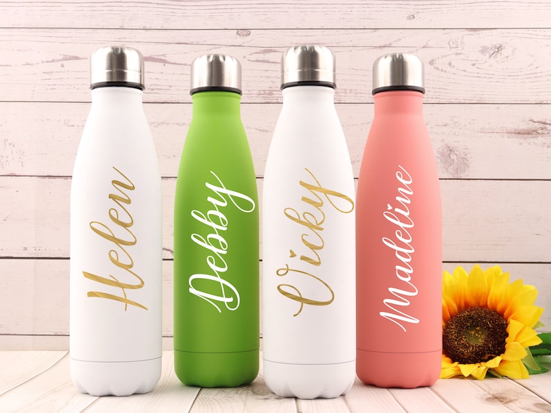 Botella de agua personalizada, botella personalizada, regalo personalizado de botella personalizada, regalo de dama de honor de vaso personalizado, propuesta de dama de honor imagen 2