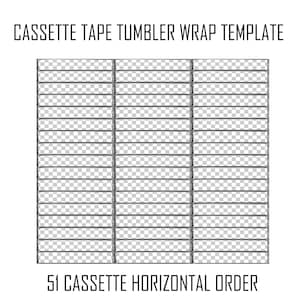 Cassette Tape Tumbler Wrap Sjabloon Leeg Patroon Stencil Model Ontwerp 51 Muziek Cassette Tapes Naadloos Digitaal Ontwerp Instant Download