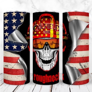 Roughneck olieveld werknemer leven Tumbler Wrap PNG 20oz mager Tumbler patriottische Amerikaanse vlag sublimatie ontwerp rechte digitale Instant Download