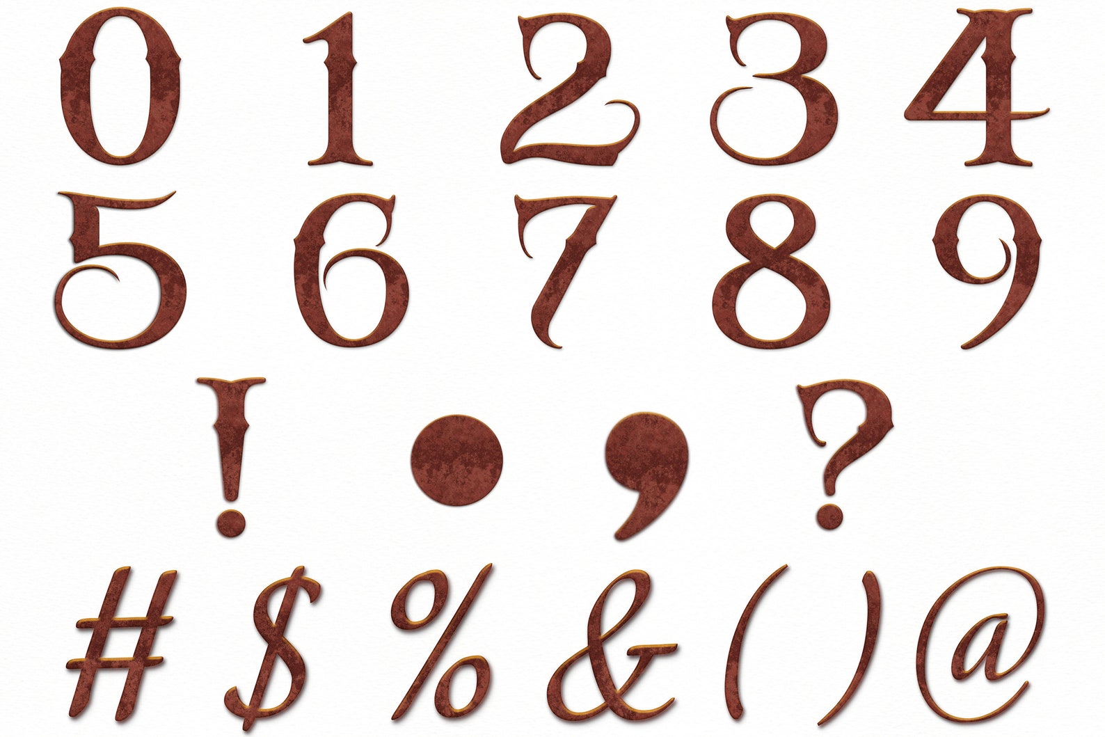 Old English Alphabet Letters and Numbers Rusty Metal Latin Alphabet A Z