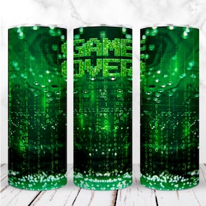 Gobelet pour gamer enveloppant PNG 20 oz Gobelet fin pour gamer vidéo, sublimation de jeu sur PC, conception numérique transparente, téléchargement immédiat