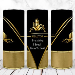 Realtor Tumbler Wrap PNG 20 Unzen Skinny Tumbler Makler alles, was ich anfasse dreht Sublimation nahtlose digitales Design, sofortiger Download