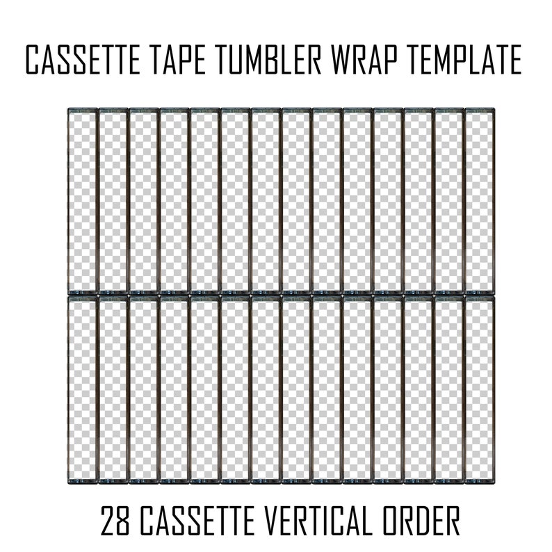 Cassette Tape Tumbler Wrap Template Empty Pattern Stencil Model Design