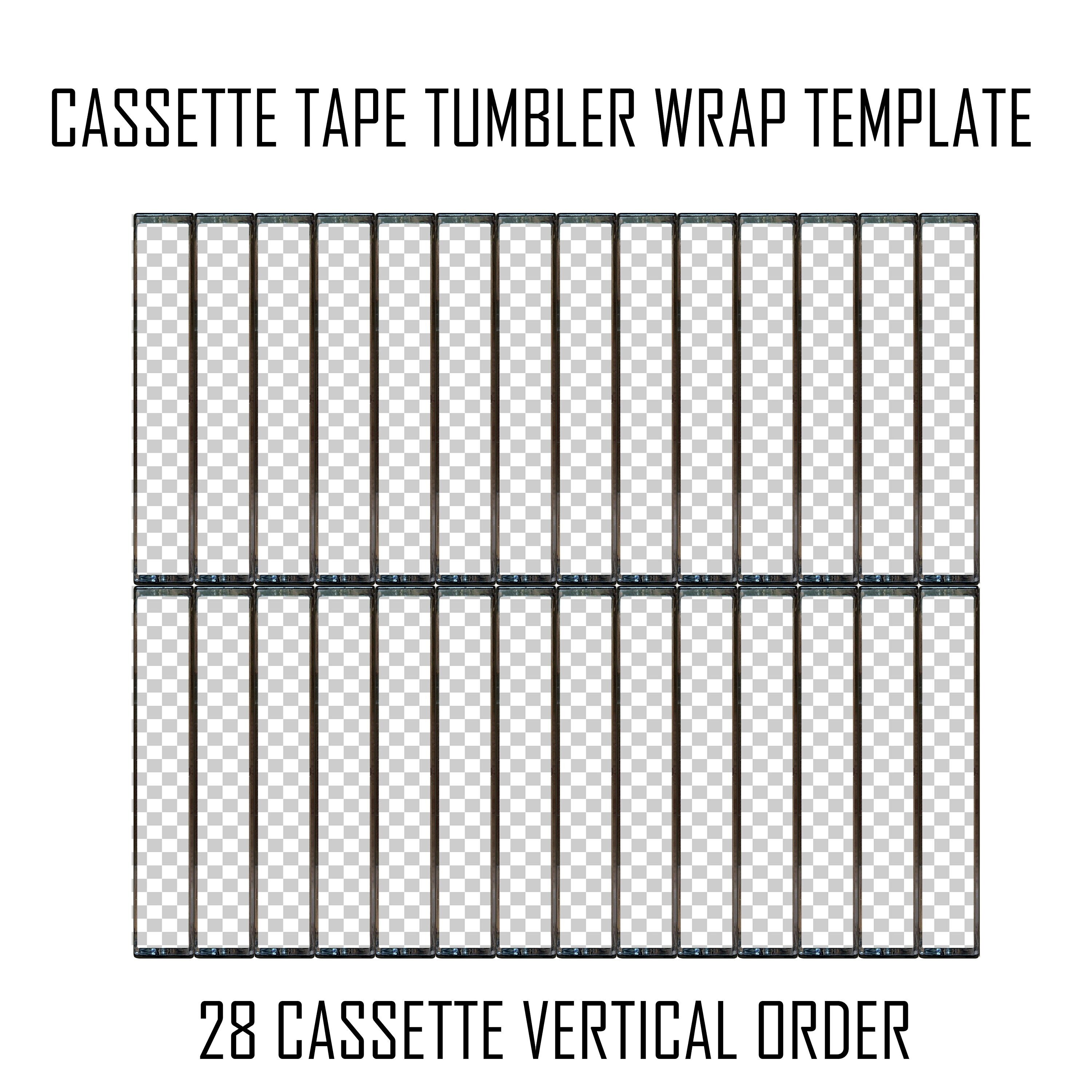 Cassette Tape Tumbler Wrap Template Empty Pattern Stencil Model Design 28 Music Cassette Tapes Seamless Digital Design Instant Download