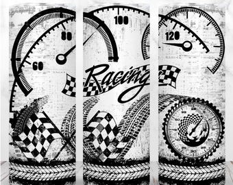 Racing Tumbler Wrap PNG 20oz Skinny Tumbler Racing Race Checkered Need for Speed Sublimation Design Seamless Digital Design Instant Download