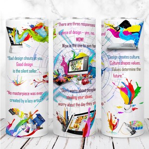Gobelet design graphique PNG 20 oz Gobelet skinny graphiste design sublimation sans couture Téléchargement instantané numérique