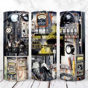Elektrotechnisch ingenieur beker wrap PNG 20oz mager beker elektricien leven elektricien naadloze sublimatie digitaal ontwerp direct downloaden