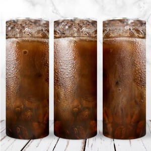Coffee Iced Tumbler Wrap PNG 20oz Skinny Tumbler Coffee Lover Coffee Drink Sublimation Seamless Digital Design Instant Download