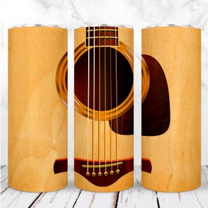 Gobelet pour guitare Wrap PNG 20 oz gobelet maigre pour guitare acoustique, musique, guitare en bois, sublimation de pays, conception numérique transparente, téléchargement immédiat