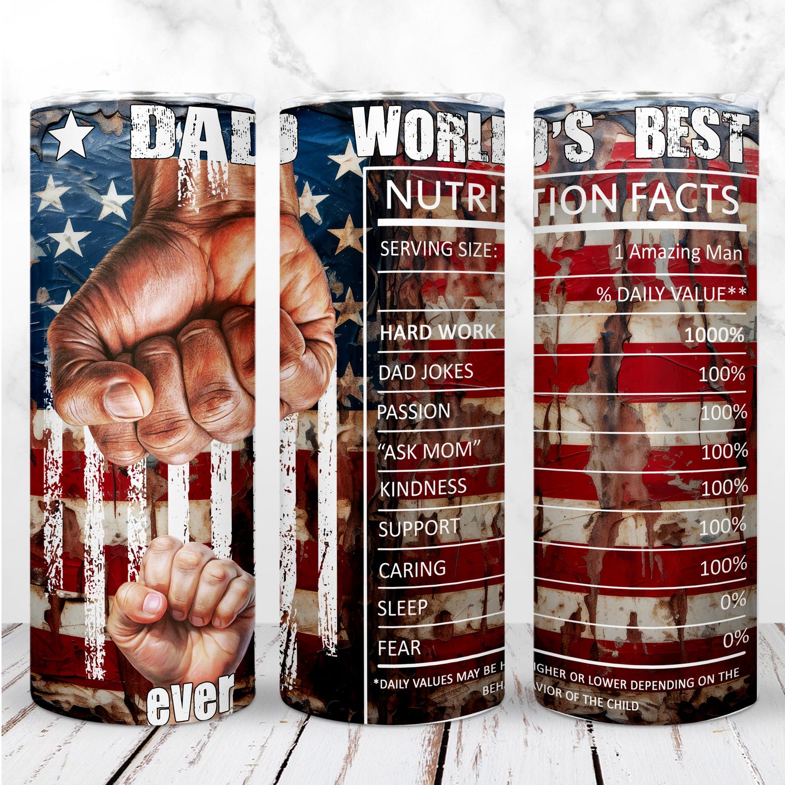 Best Dad Ever Tumbler Wrap PNG 20oz Skinny Tumbler American Flag Father ...