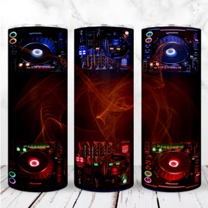 DJ Tumbler Wrap 20oz Skinny Tumbler Muziek Nacht Techno Party DJ Muziek Sublimatie Naadloos Digitaal Ontwerp Instant Download