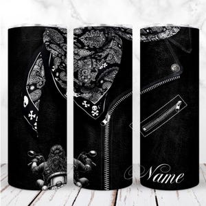 Moto Tumbler Wrap PNG 20oz Skinny Tumbler Motor Rider Rocker Moto Bandana Sublimazione Design digitale senza soluzione di continuità Download immediato