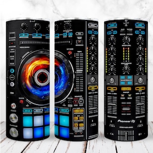 DJ-controller Tumbler Wrap PNG DJ diskjockey Party Mix 20oz mager Tumbler sublimatie ontwerp recht digitaal ontwerp direct downloaden