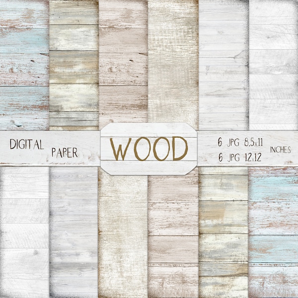 White Wood Background Digital Papers White Wooden Texture Paper Digital Background Light Wood Rustic Wood Distressed Wooden Textures