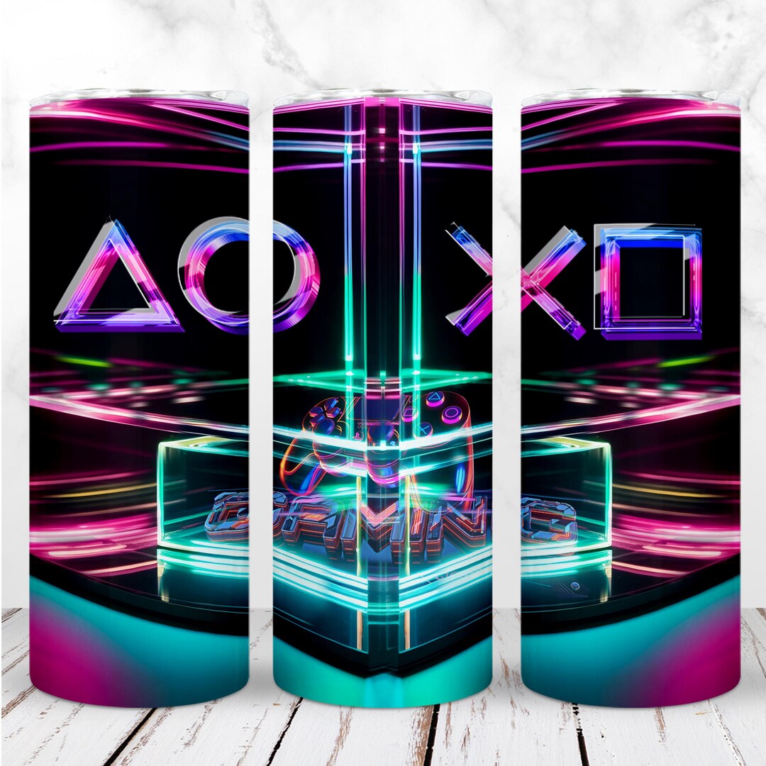 Gamer Tumbler Wrap PNG 20oz Skinny Tumbler Sublimation Design Gaming ...