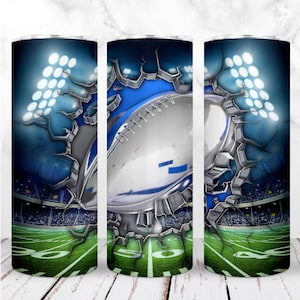 Copo de futebol embrulhado PNG 20oz Copo fino de futebol americano Jogador do Super Bowl Treinador Sublimação Design digital sem costura Download instantâneo