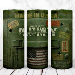Ammo Box Militär Tumbler Wrap PNG 20 Unzen Skinny Tumbler US Army Marine veteraned Metalldose Sublimation Nahtlos Digitales Design InstantDownload