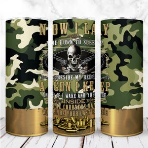 Shotgun Shell Tumbler Wrap PNG 20oz Skinny Tumbler Rifle Shotgun Gun Bullet Camouflage Sublimation Seamless Digital Design Instant Download