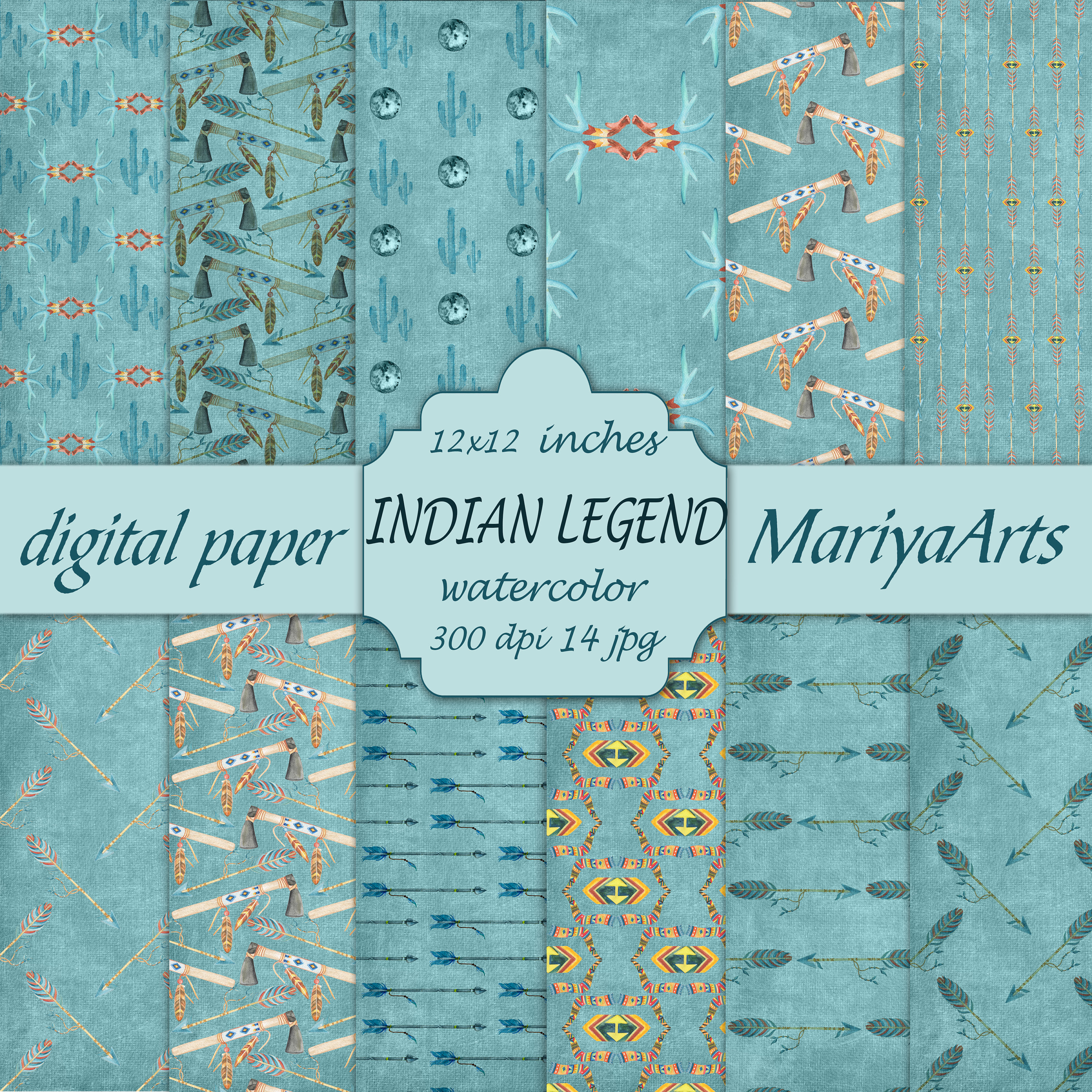 Native American Digital Paper Pack, Seamless Paper, Tribal, Ethnic ...