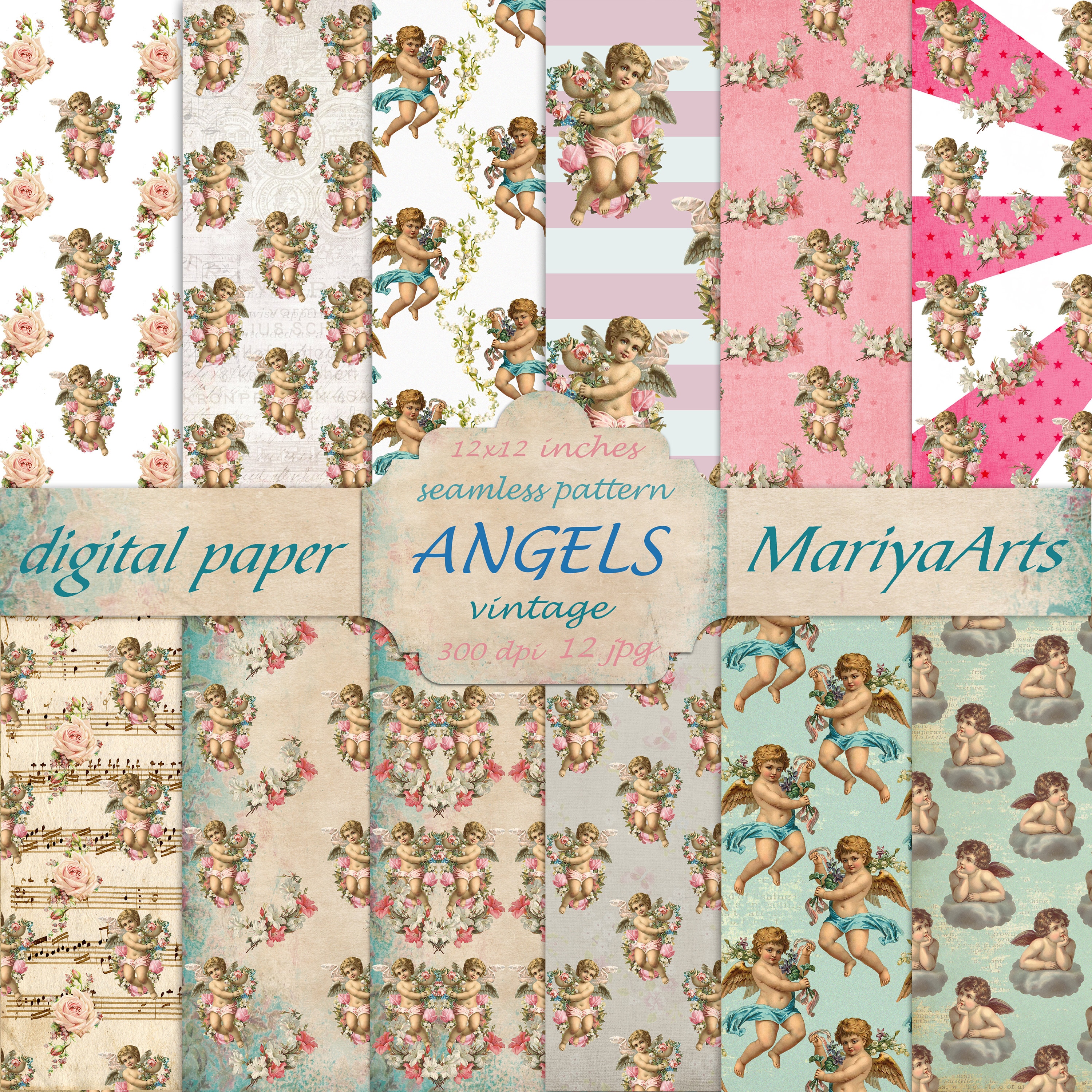 Scrapbooking paper Angel's Heaven- sheet 6 - So much LOVE - 30x30