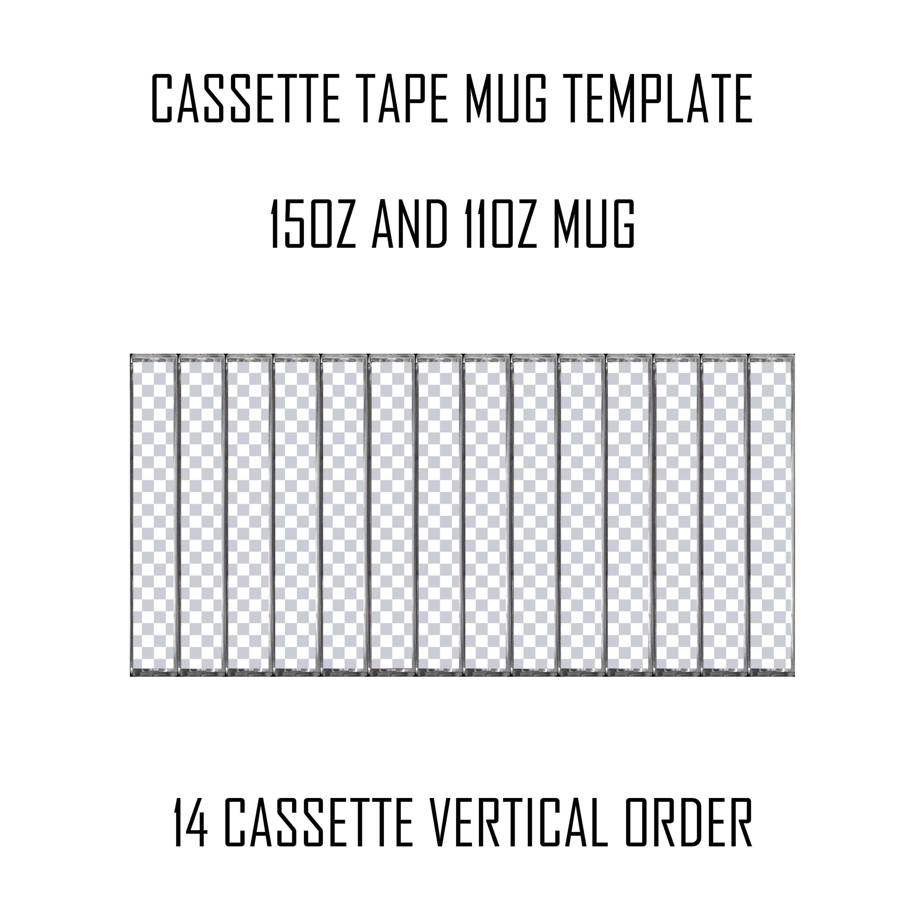 Cassette Tape Mug Template PNG 15oz & 11oz Coffee Cup Music Empty