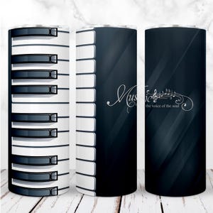 Pianotoetsen muziek beker wrap PNG 20oz mager beker muziek leven muzieknoten sublimatie ontwerp rechte digitale Instant Download