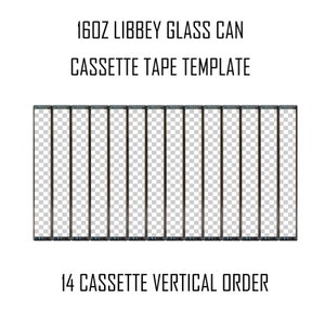 Cassettebandje 16oz Libbey glazen blikje sjabloon leeg patroon stencil Modelontwerp muziek cassettebandje naadloos digitaal ontwerp direct downloaden