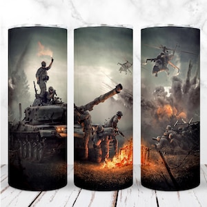 Leger beker wrap PNG 20oz mager beker wrap Amerikaanse soldaat militaire tank sublimatie ontwerp naadloos recht digitaal ontwerp direct downloaden