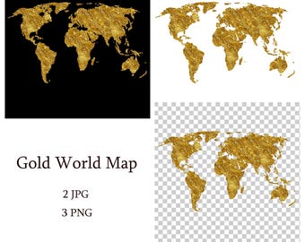ゴールドの世界地図 PNG グラフィック - ゴールドのテクスチャの世界