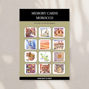 Memory Game Morocco | Memory Cards Montessori | Educational Printables for kids | Discover the Moroccan culture and natural beauty