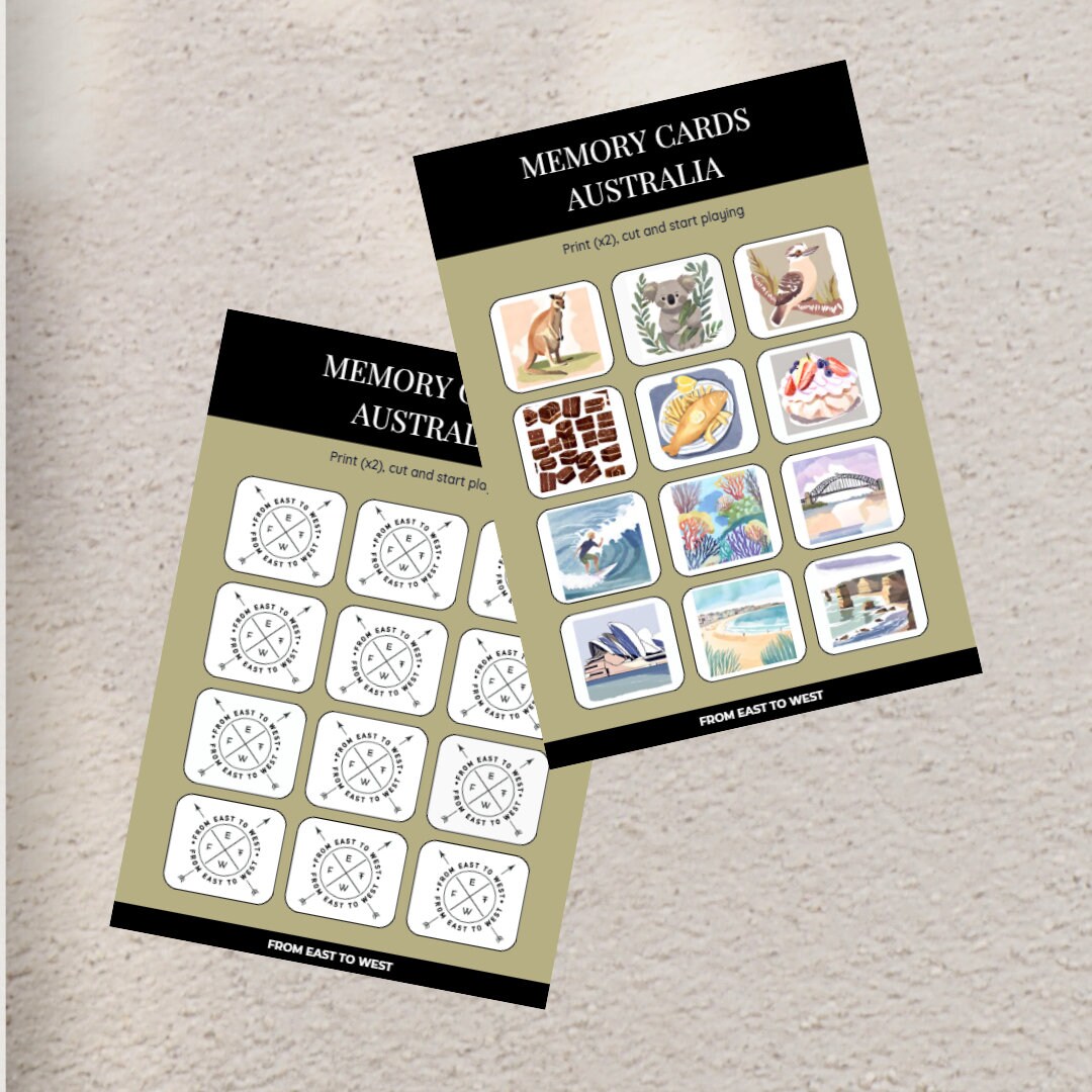 Memory Game Australia | Memory Cards Montessori | Educational ...
