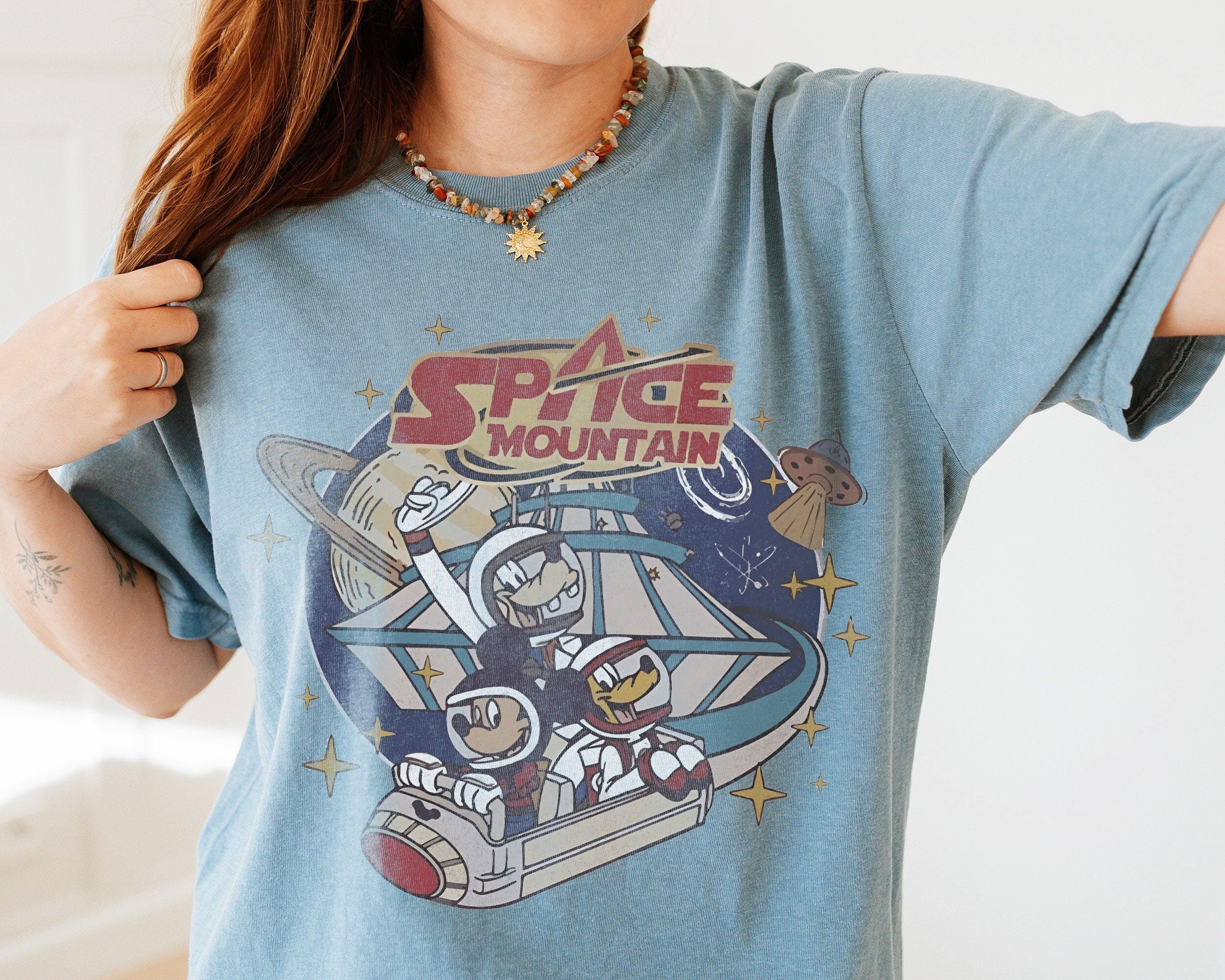 Vintage Mickey Space Mountain T-shirt, Retro Walt Disney World Shirt