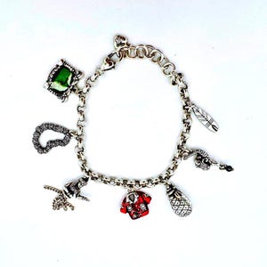 Pulsera de dijes Brighton chapada en plata con temática hawaiana (modelo descatalogado) - 7 dijes imagen 1