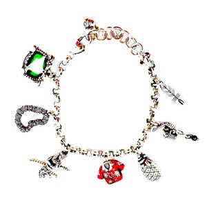 Pulsera de dijes Brighton chapada en plata con temática hawaiana (modelo descatalogado) - 7 dijes imagen 2