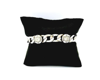 Pulsera de cadena plana estilo cubano de Brighton Fortino (modelo descatalogado) con cristales de Swarovski.