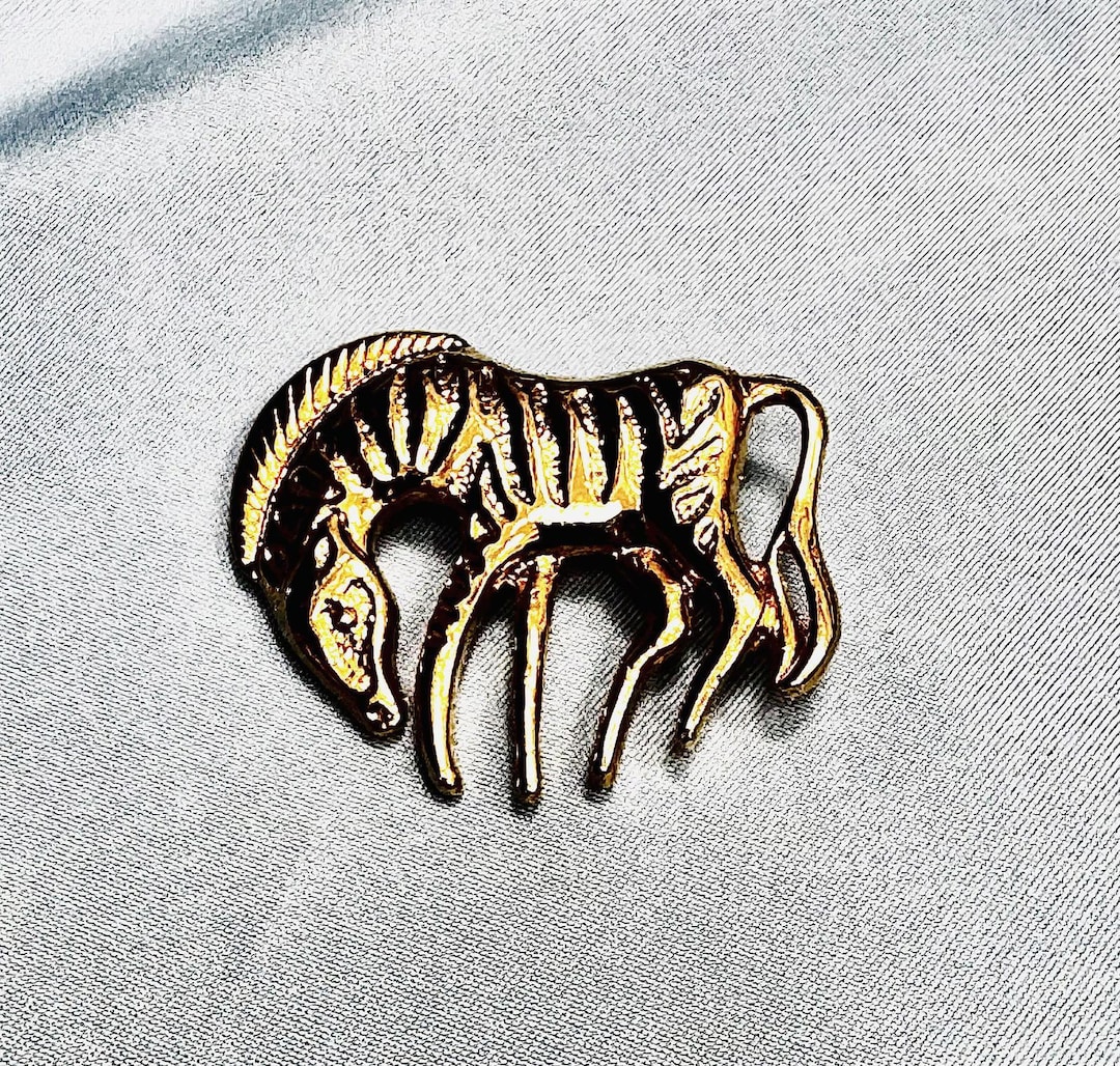 Vintage 1970's to 1980's Gold Tone Zebra Pin/brooch - Etsy