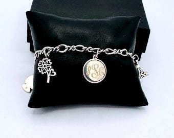 Pulsera vintage de eslabones de cadena con 5 dijes en plata esterlina de James Avery