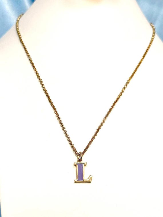 Justice by JCM China Gold Tone Chain With Purple Enameled Letter