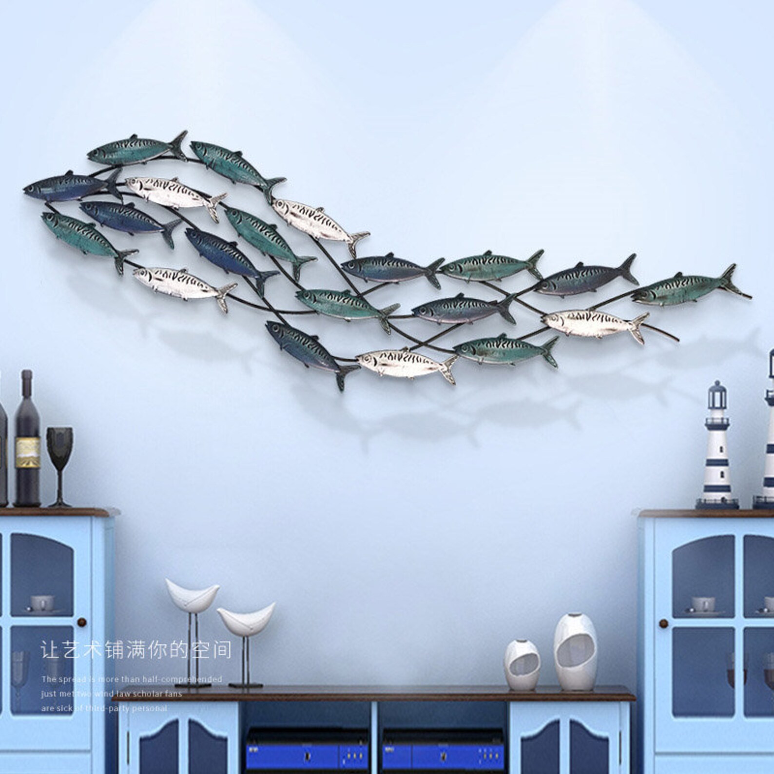 Wall Decor Metal Cluster of Fish Wall Hangings Wall Decor Etsy